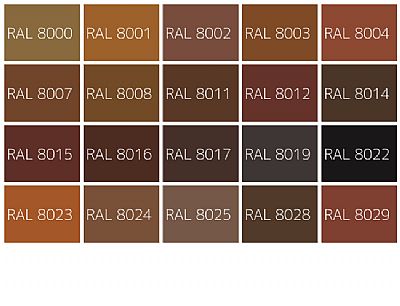 Χρώματα Ral Αλουμινίων Παλέτα Brown