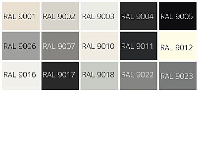 Χρώματα Ral Αλουμινίων Παλέτα White and Black